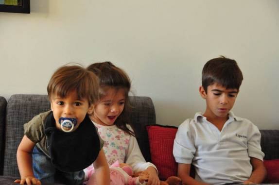 André, Luiza e Daniel, filhos do Marcelo e da Su, em Key Biscayne, na Flórida - Estados Unidos